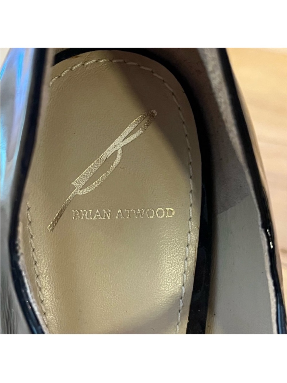 Brian Atwood Ferrand Sky High Stiletto Black Patent Leather Platform Heels 7 - Picture 5 of 11